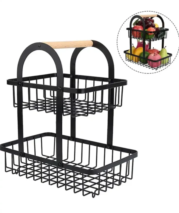 Frutero metálico organizador 2 niveles