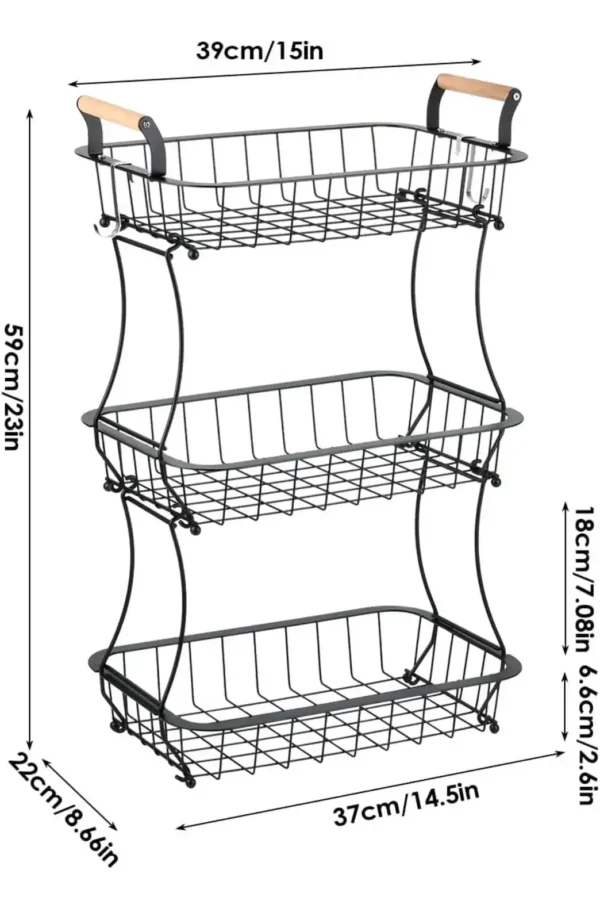 Cesta 3 Niveles Organizador Frutero - Image 2
