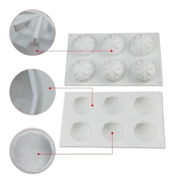 Molde Silicon forma Diamante 6 cavidades - Image 6