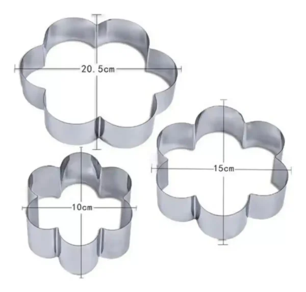 Set 3 Moldes Cortadores De Acero Diseño Flor - Image 5