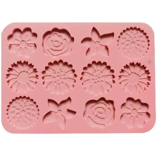 Molde de silicona con forma de flor de 12 cavidades - Image 2