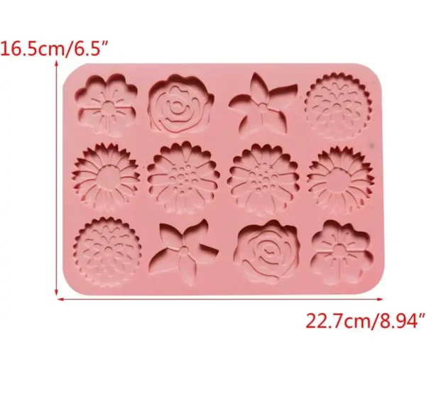 Molde de silicona con forma de flor de 12 cavidades - Image 3