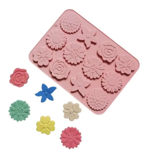 Molde de silicona con forma de flor de 12 cavidades - Image 5