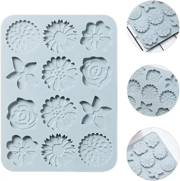 Molde de silicona con forma de flor de 12 cavidades - Image 8