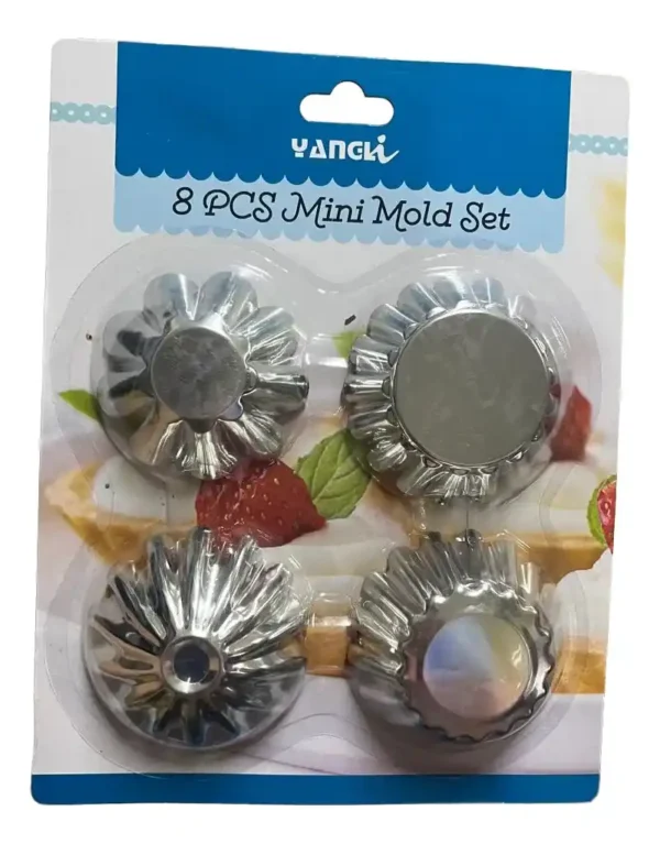 8 Moldes Para Hornear Aluminio Plateado
