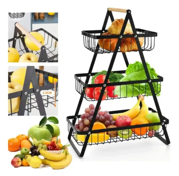 Frutero 3 niveles color negro - Image 3