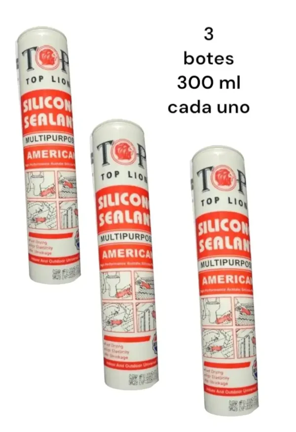 Silicon sellador multiusos 3 piezas de 300 ml